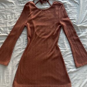 SHEIN Backless Dress in Rich Brown